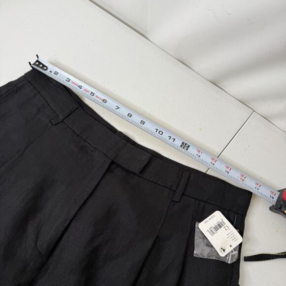 Free People LYLA 100% Linen Trousers 12 Wide Leg Pleated Pintuck Capsule NWT - Picture 7 of 15